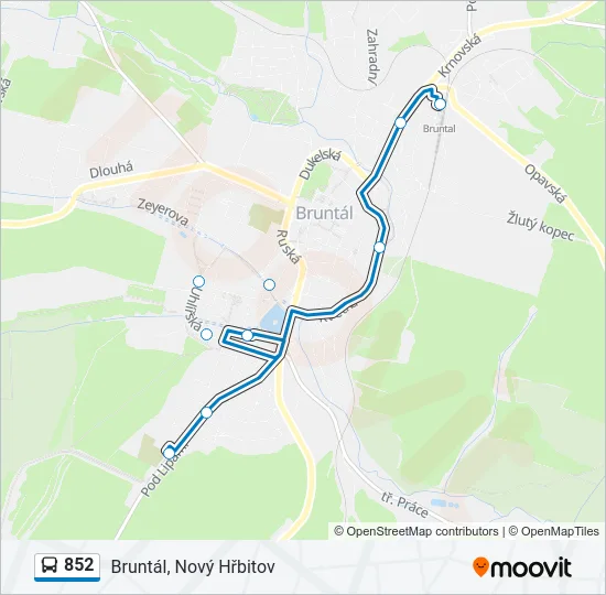 852 Bus Line Map