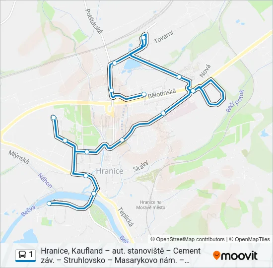 1 Bus Line Map
