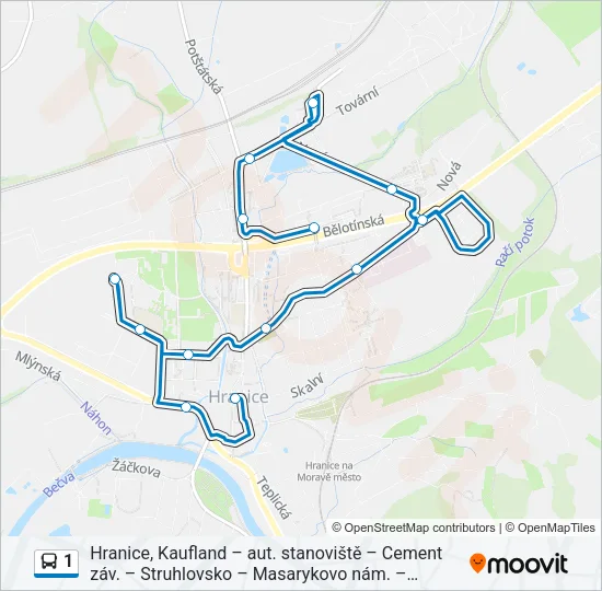 1 Bus Line Map