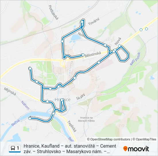 1 Bus Line Map
