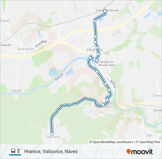 2 Bus Line Map