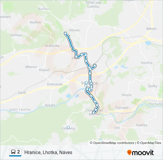 2 Bus Line Map