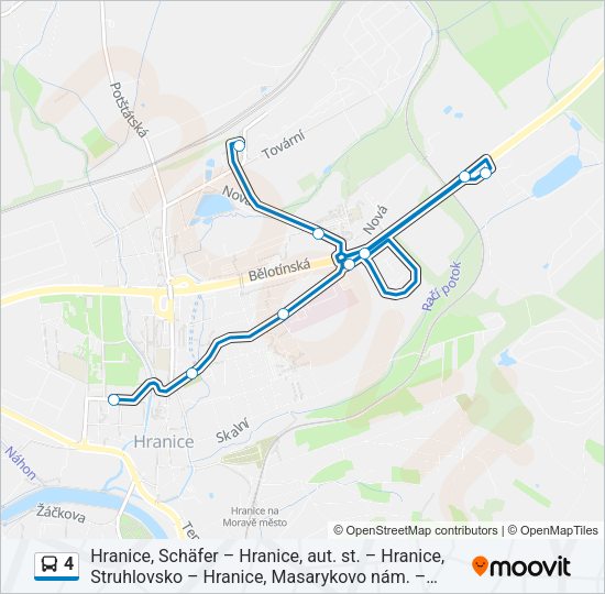 Автобус 4: карта маршрута