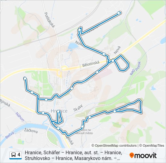 Автобус 4: карта маршрута