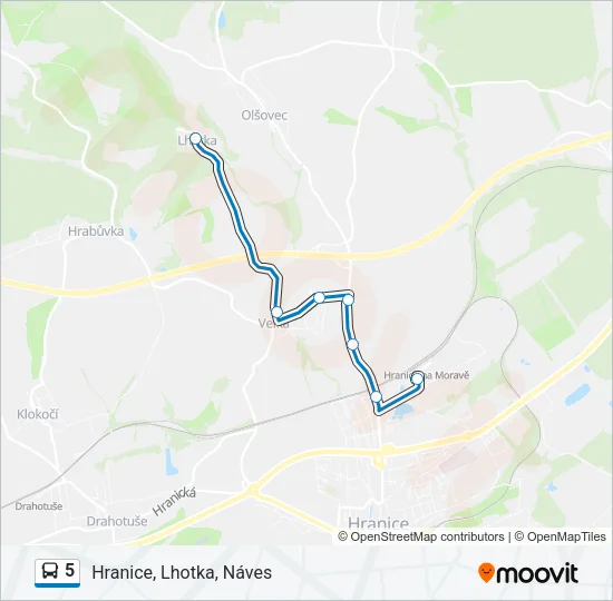 5 Bus Line Map