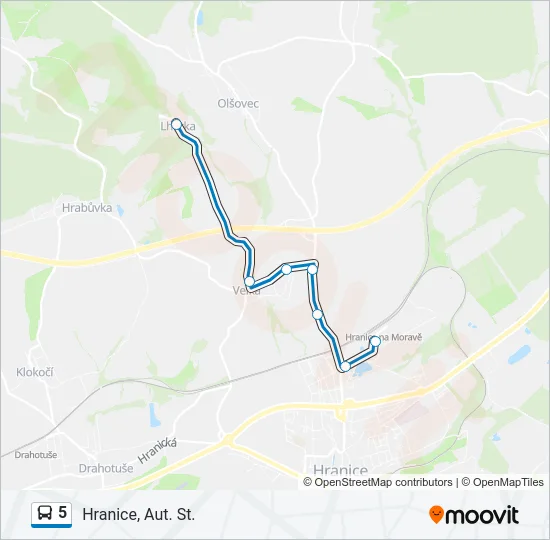 5 Bus Line Map