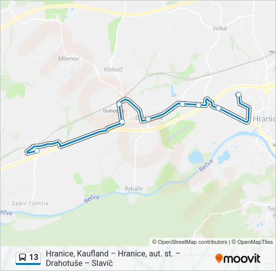 13 Bus Line Map