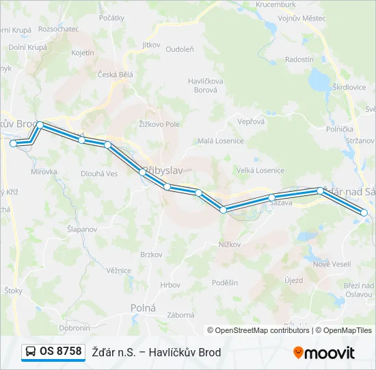 OS 8758 Bus Line Map