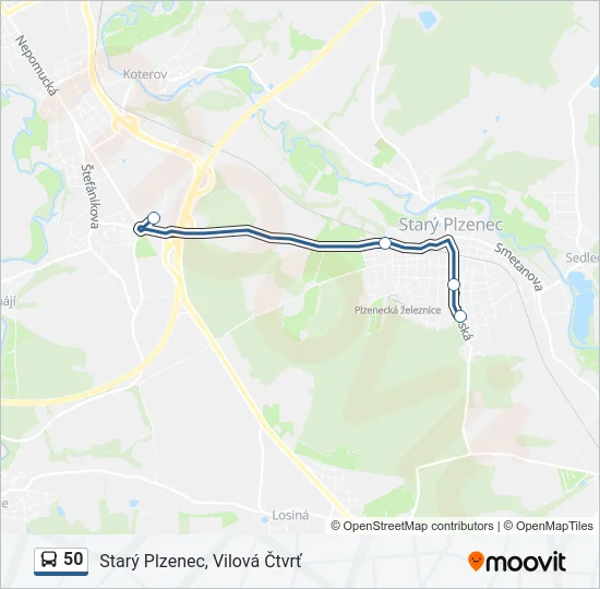 50 Bus Line Map