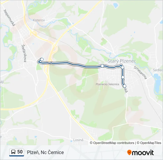 50 Bus Line Map