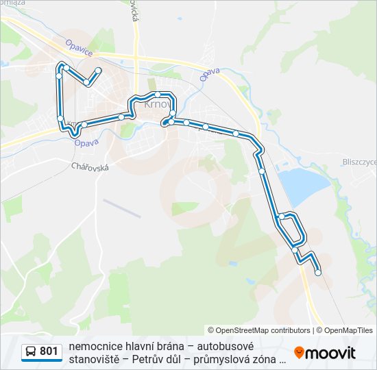 Автобус 801: карта маршрута