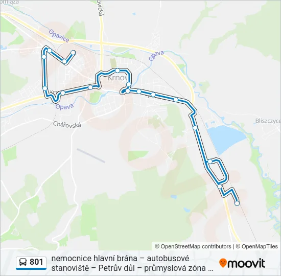 801 Bus Line Map