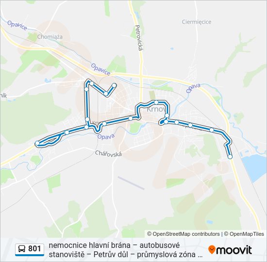 Автобус 801: карта маршрута
