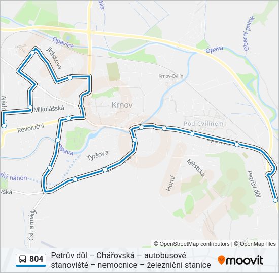 Автобус 804: карта маршрута