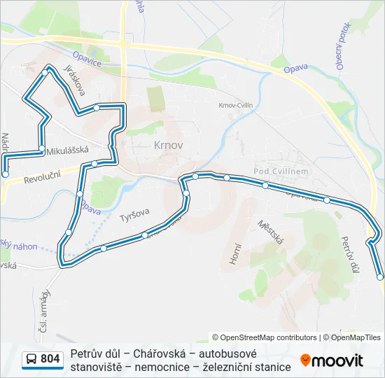 804 Bus Line Map