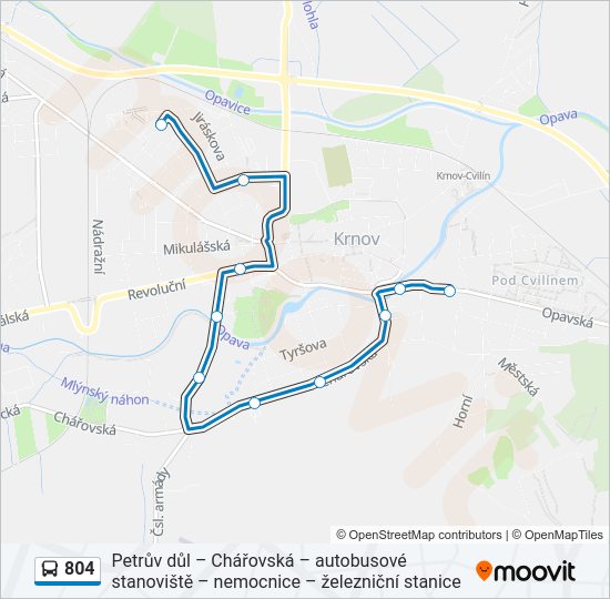 804 Bus Line Map