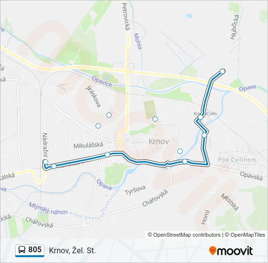 805 Bus Line Map