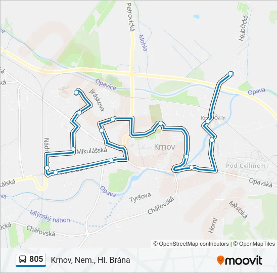 805 Bus Line Map