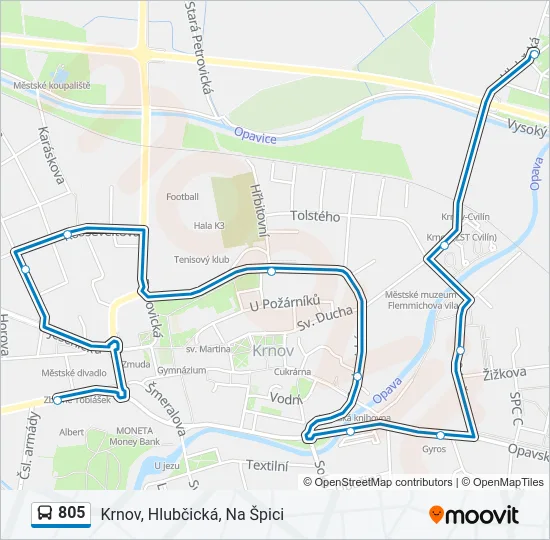 805 Bus Line Map
