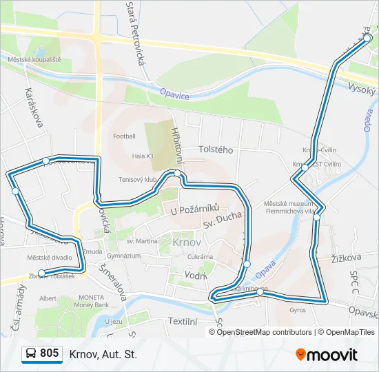 805 Bus Line Map