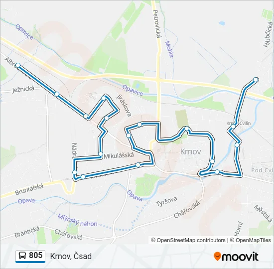 805 Bus Line Map