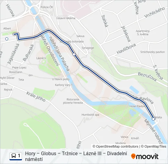 1 Bus Line Map