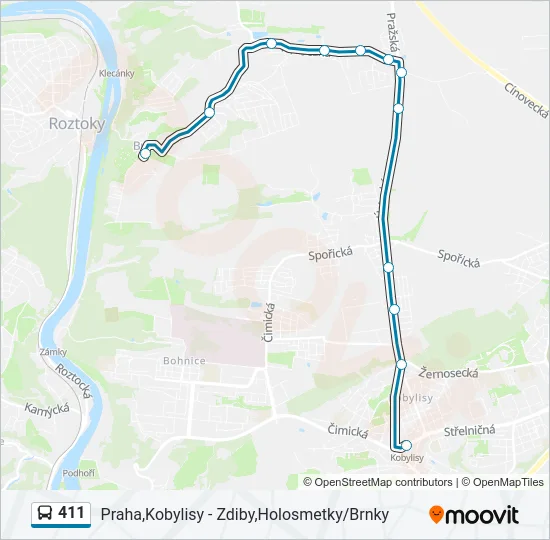 Автобус 411: карта маршрута
