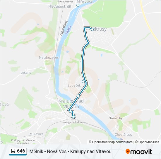 646 Trasa: Jízdní řády, zastávky a mapy - Kralupy N.Vlt.,Žel.St ...