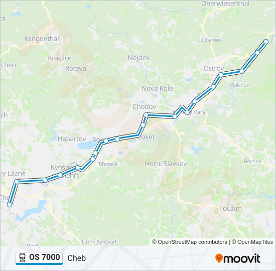 Поезд OS 7000: карта маршрута