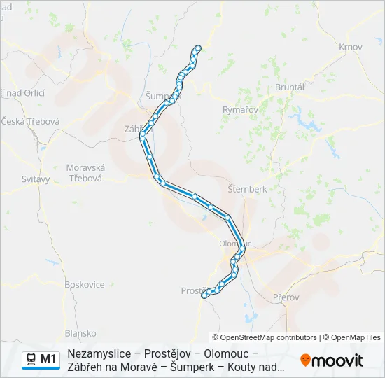 M1 Train Line Map