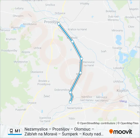M1 Train Line Map