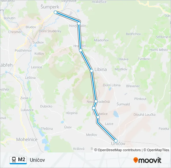 M2 Train Line Map