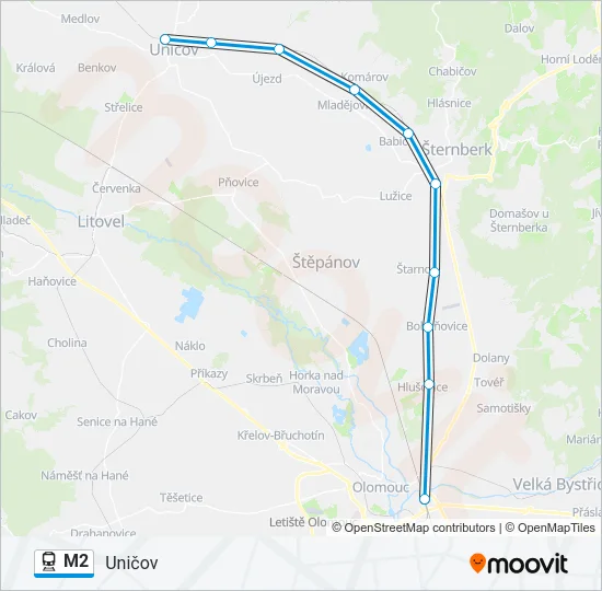 M2 Train Line Map