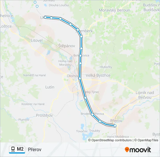 M2 Train Line Map
