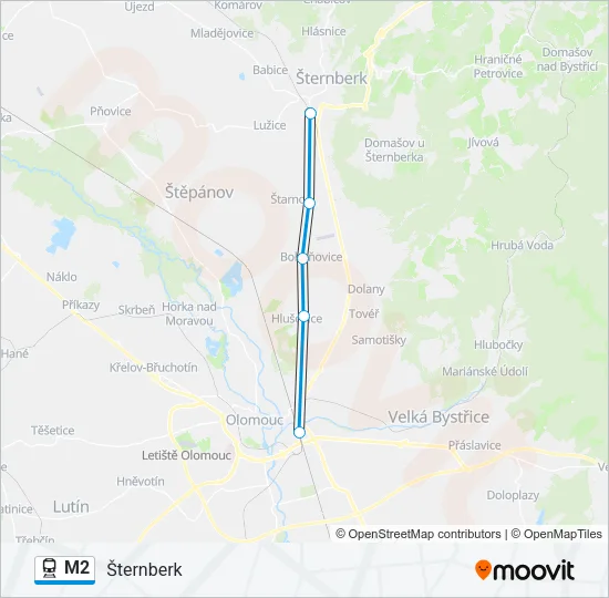 M2 Train Line Map