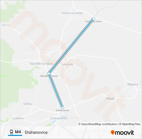 Поезд M4: карта маршрута