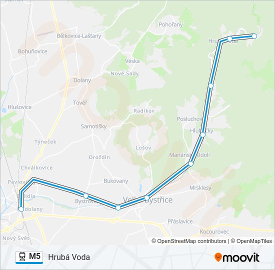 Поезд M5: карта маршрута