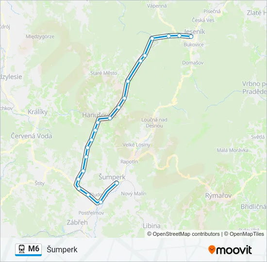 M6 Train Line Map