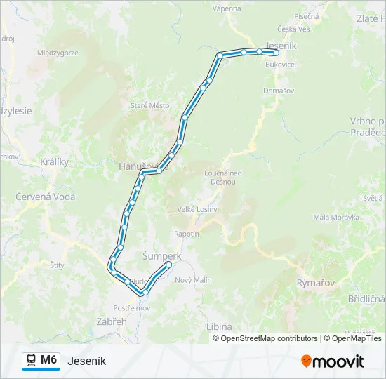 M6 Train Line Map