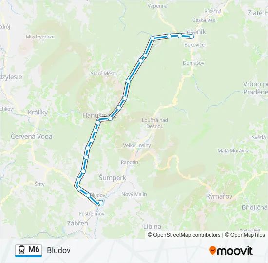 M6 Train Line Map