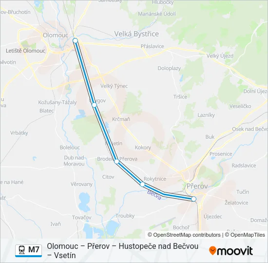 M7 Train Line Map