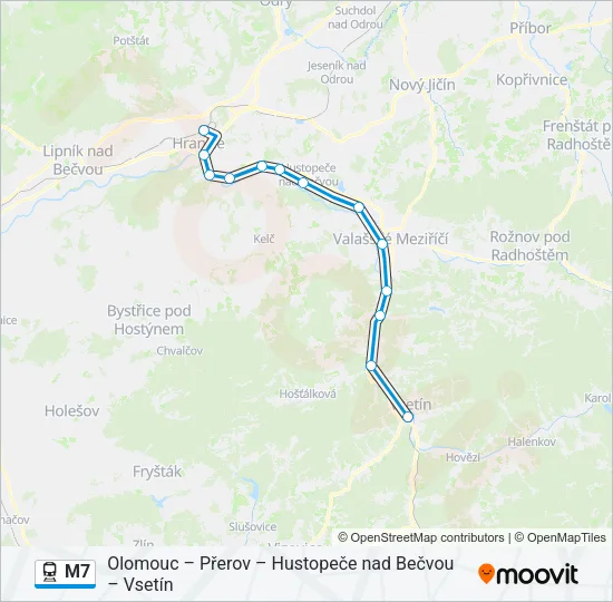 M7 Train Line Map