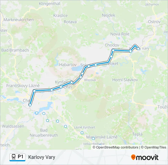 Поезд P1: карта маршрута