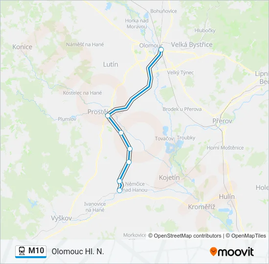 M10 Train Line Map