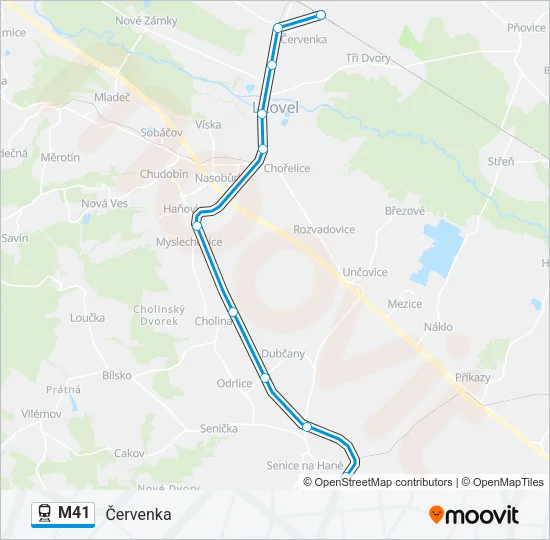 Поезд M41: карта маршрута