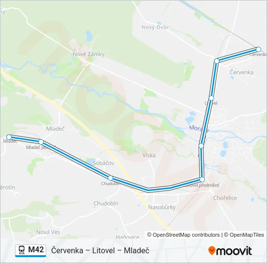 Поезд M42: карта маршрута