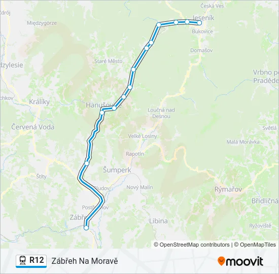 R12 Train Line Map