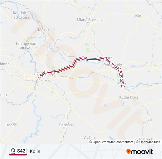 Поезд S42: карта маршрута