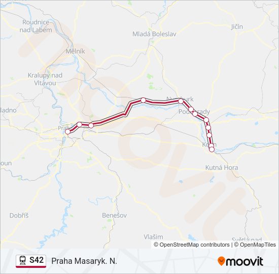 Поезд S42: карта маршрута