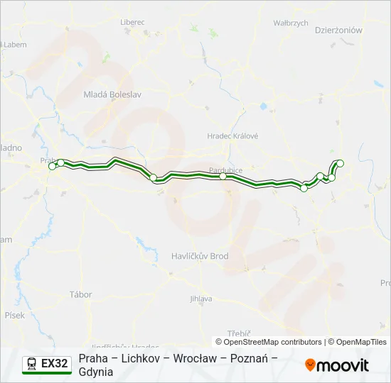 EX32 Train Line Map